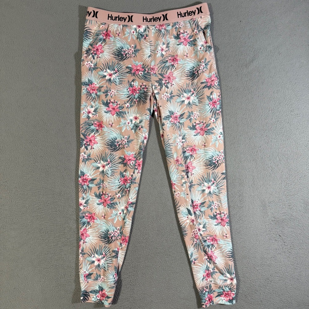 Hurley Floral Print Lounge‎ Pants - Comfortable Joggers Elastic Waist Skater